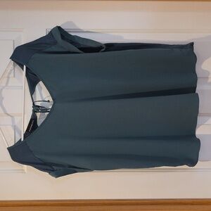 Womens mixed material shirt xxl teal color